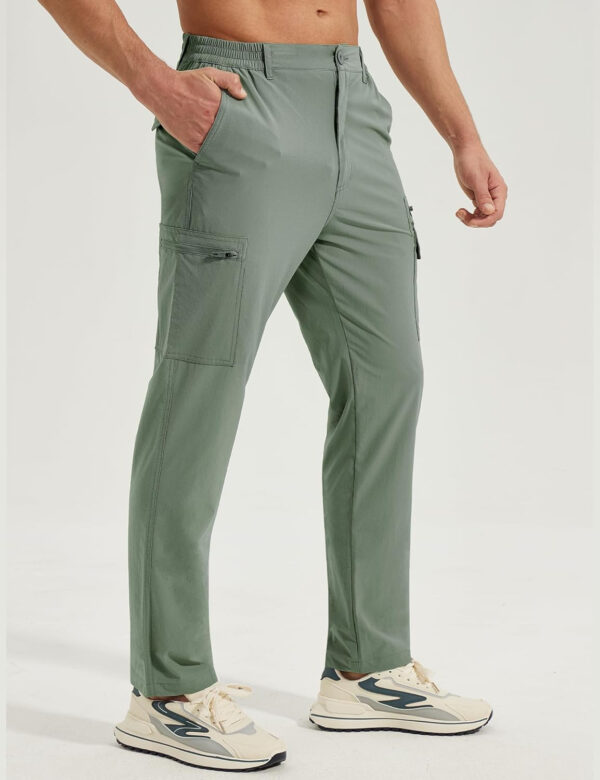 MOURCE Mens Hiking Pants Lightweight - Quick Dry Water Resistant Travel Pants with 7 Pockets for Camping Fishing Outdoor