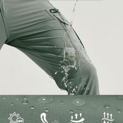 MOURCE Mens Hiking Pants Lightweight - Quick Dry Water Resistant Travel Pants with 7 Pockets for Camping Fishing Outdoor