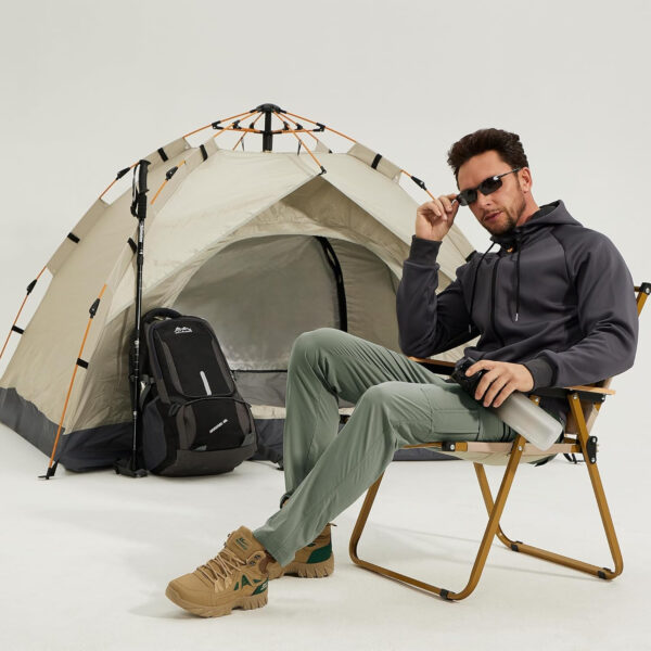 MOURCE Mens Hiking Pants Lightweight - Quick Dry Water Resistant Travel Pants with 7 Pockets for Camping Fishing Outdoor
