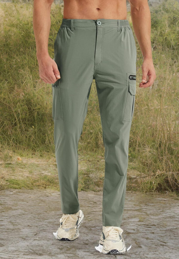 MOURCE Mens Hiking Pants Lightweight - Quick Dry Water Resistant Travel Pants with 7 Pockets for Camping Fishing Outdoor