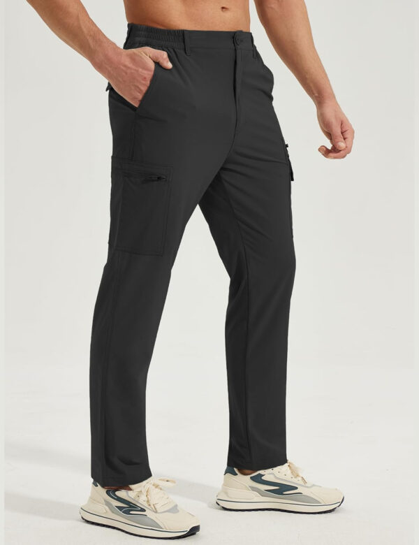 MOURCE Mens Hiking Pants Lightweight - Quick Dry Water Resistant Travel Pants with 7 Pockets for Camping Fishing Outdoor