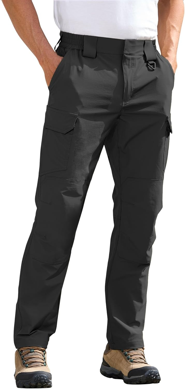 MOURCE Men's Lightweight Hiking Pants Quick Dry - Water Resistant Outdoor Cargo Pants for Men 7 Pockets