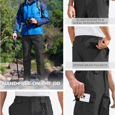 6899faa0dbae7a600361d261a1f1fdecd93cb7f99f6e14ccdb839.jpg MOURCE Men's Lightweight Hiking Pants Quick Dry - Water Resistant Outdoor Cargo Pants for Men 7 Pockets