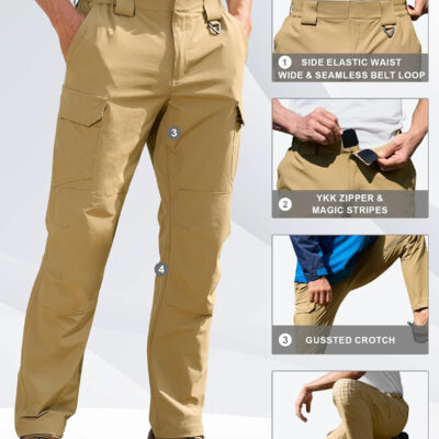 6899faa5d927e34481e1cfb6d29691380c536591b87003f209061.jpg MOURCE Men's Lightweight Hiking Pants Quick Dry - Water Resistant Outdoor Cargo Pants for Men 7 Pockets