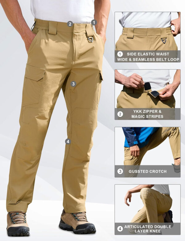 6899faa5d927e34481e1cfb6d29691380c536591b87003f209061.jpg MOURCE Men's Lightweight Hiking Pants Quick Dry - Water Resistant Outdoor Cargo Pants for Men 7 Pockets