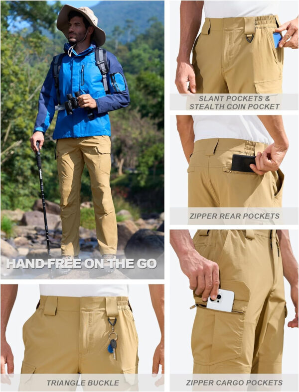 6899faa74b4ae39e919a2514450560f0cd9468b57f72dacc1911c.jpg MOURCE Men's Lightweight Hiking Pants Quick Dry - Water Resistant Outdoor Cargo Pants for Men 7 Pockets