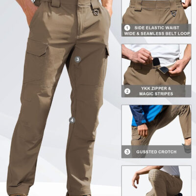 6899faad30a5958e057fcb2dab06da80d5a55b99b92c291b2a2c8.jpg MOURCE Men's Lightweight Hiking Pants Quick Dry - Water Resistant Outdoor Cargo Pants for Men 7 Pockets