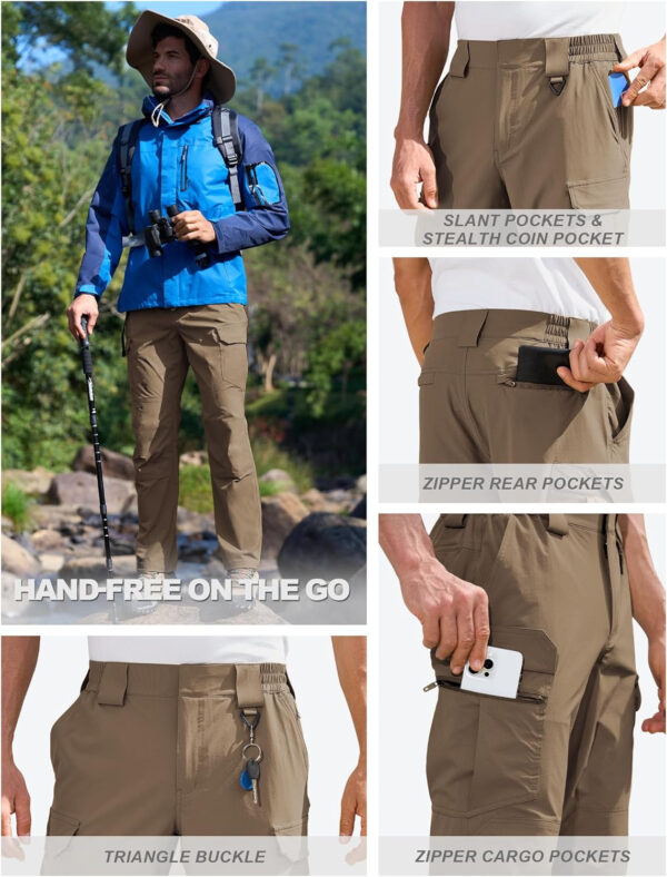 6899faae336f4847de3592b05b46cbba5267f92673842699af0cb.jpg MOURCE Men's Lightweight Hiking Pants Quick Dry - Water Resistant Outdoor Cargo Pants for Men 7 Pockets