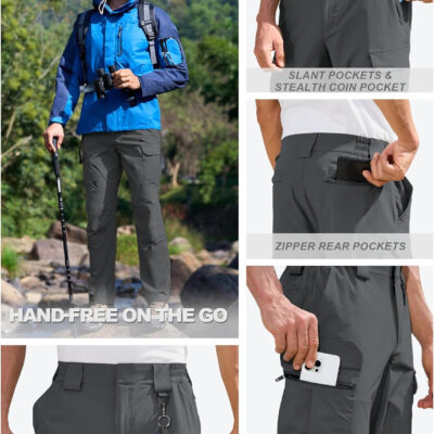 6899fab41761c56b3d9e7a65650ca52ce5299f91aed4014e0ee0d.jpg MOURCE Men's Lightweight Hiking Pants Quick Dry - Water Resistant Outdoor Cargo Pants for Men 7 Pockets