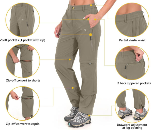 6899fb408f839bc9e78af66e914ff55076dcaf72a32deadf851f9.jpg Little Donkey Andy Women's Stretch Convertible Pants, Zip Off Quick Dry Hiking Pants