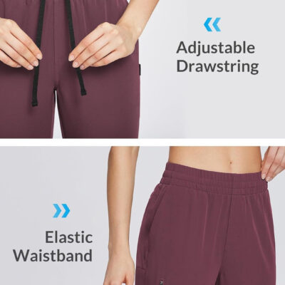 baleaf Women's Hiking Water Resistant Pants UPF Roll Up Convertible Capri Pant Quick Dry Zipper Pockets Travel Fishing