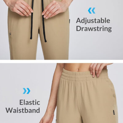 baleaf Women's Hiking Water Resistant Pants UPF Roll Up Convertible Capri Pant Quick Dry Zipper Pockets Travel Fishing