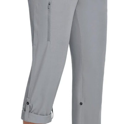 baleaf Women's Hiking Water Resistant Pants UPF Roll Up Convertible Capri Pant Quick Dry Zipper Pockets Travel Fishing