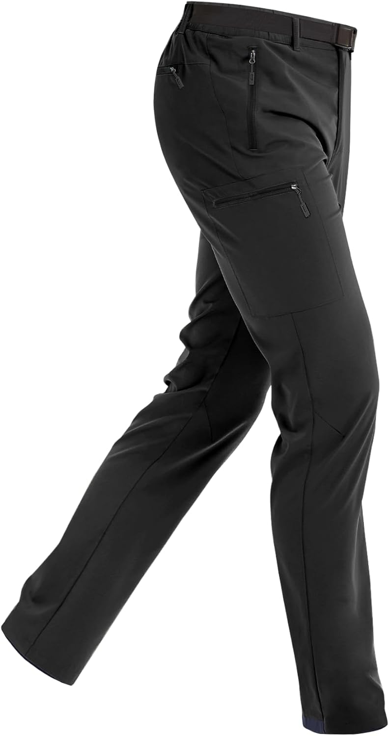 MOURCE Hiking Pants Men Lightweight Quick Dry - Water Resistant Stretch Cargo Travel Pants for Men with 6 Pockets