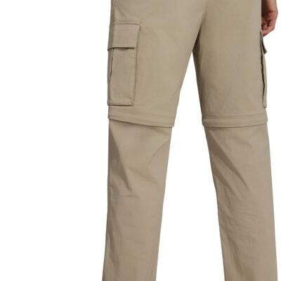 FREE SOLDIER Mens Hiking Pants Convertible Waterproof Lightweight Quick Dry Zip Off Cargo Pants