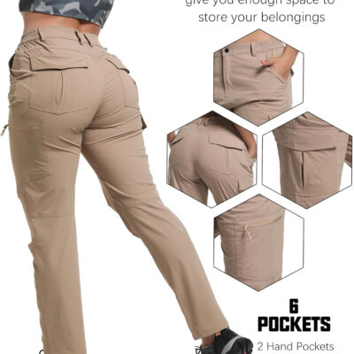 WENRONSTA Women's Hiking Cargo Pants Lightweight Quick Dry Waterproof UPF 50+ Camping Fishing Travel Outdoor Work Pants