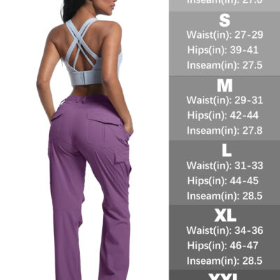 WENRONSTA Women's Hiking Cargo Pants Lightweight Quick Dry Waterproof UPF 50+ Camping Fishing Travel Outdoor Work Pants