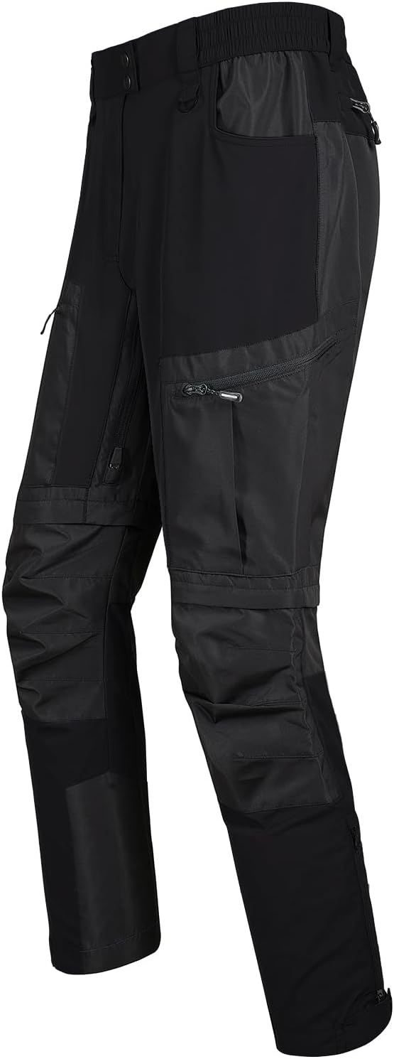 fit space Men's Reinforced Hiking Pants Tapered Zip Off Trekking Pants Convertible Vented