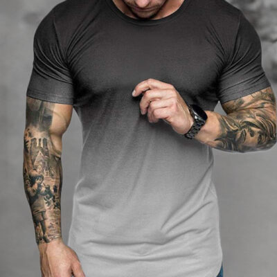 rrhss Mens Muscle Gym T-Shirts Short Sleeve Workout Athletic Bodybuilding Cotton Tee