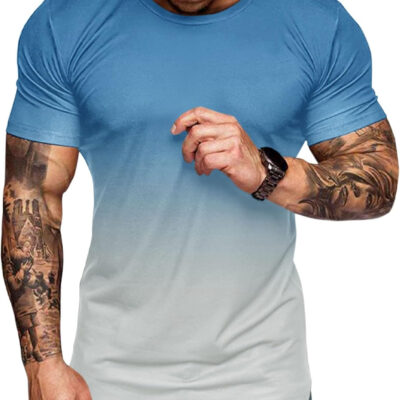 rrhss Mens Muscle Gym T-Shirts Short Sleeve Workout Athletic Bodybuilding Cotton Tee