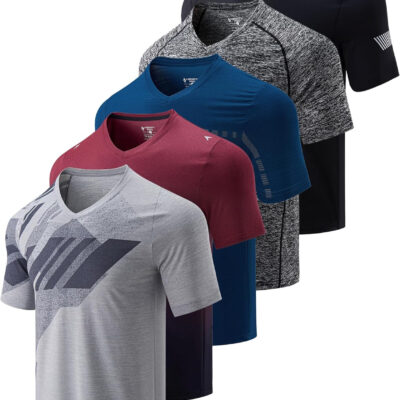 689a0d5ddfedbe6b4c8af5019be1930f5475110bc7a98f8769666.jpg 5 Pack Mens V-Neck Dry Fit T-Shirts, Active Athletic Short Sleeve Workout Tops, Performance Gym Tees (Available in Plus Size)