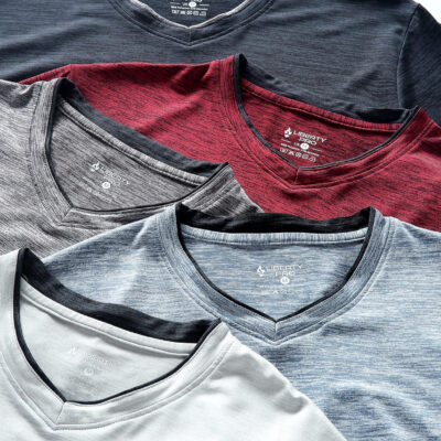689a0d6cb9eeadc5dfbecf95d1e039655689d59fee595e08e5e3b.jpg 5 Pack Mens V-Neck Dry Fit T-Shirts, Active Athletic Short Sleeve Workout Tops, Performance Gym Tees (Available in Plus Size)