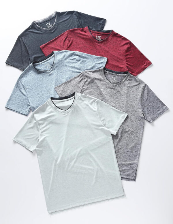 689a0d716abfb0096d6c7f978327f805d75c5cecbbe5ab9ed8c91.jpg 5 Pack Mens V-Neck Dry Fit T-Shirts, Active Athletic Short Sleeve Workout Tops, Performance Gym Tees (Available in Plus Size)