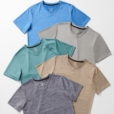 689a0d7a955ed901f65365e78bffcac5347d558f00f80b224a7a4.jpg 5 Pack Mens V-Neck Dry Fit T-Shirts, Active Athletic Short Sleeve Workout Tops, Performance Gym Tees (Available in Plus Size)