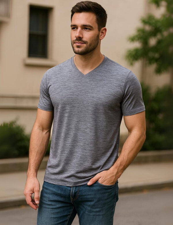 689a0d80397b672b5d69af3a243cc0d84e0ad7077321f41031eb5.jpg 5 Pack Mens V-Neck Dry Fit T-Shirts, Active Athletic Short Sleeve Workout Tops, Performance Gym Tees (Available in Plus Size)