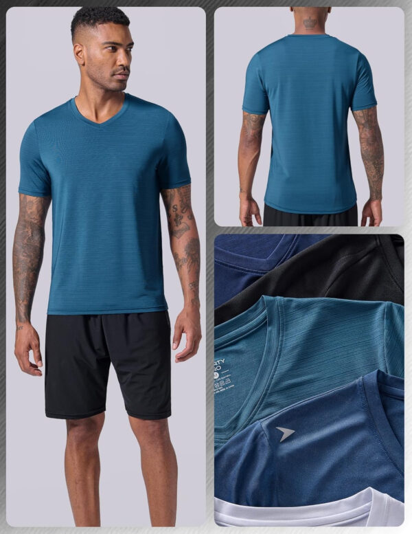 689a0d8c472048f3d6e762be51ec5783b00ee13add082eb5bc2b7.jpg 5 Pack Mens V-Neck Dry Fit T-Shirts, Active Athletic Short Sleeve Workout Tops, Performance Gym Tees (Available in Plus Size)