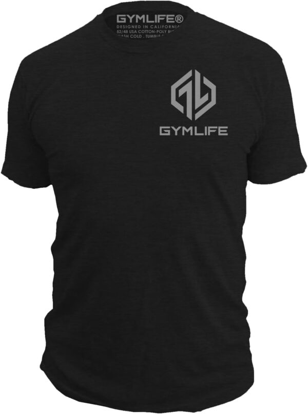 689a127ad13ae885c007bc6ccfdbbe35aa9b7b8ca2716e4510d06.jpg GYM LIFE Men's Power Up Icon Athletic Performance Short Sleeve Workout T-Shirt, Black