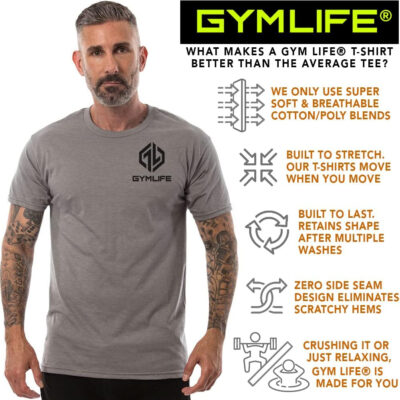 689a1281ee445d5f7d7c8eca1c282151591cfb75aa3c83222ae9d.jpg GYM LIFE Men's Power Up Icon Athletic Performance Short Sleeve Workout T-Shirt, Black