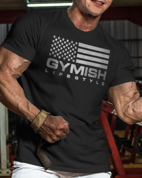 689a134265f3390b48bd761357ecc2d533dc67b45c990db29b2c3.jpg Workout Shirts for Men, Gymish American Flag Gym Shirt, Funny Lifting T-Shirt