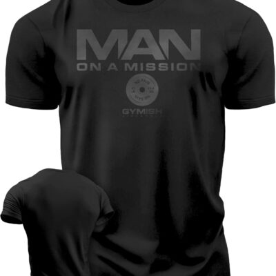 689a13b7b4240fe2d37799ca63097aaea0070969d882e449d1ed5.jpg Man on Mission Workout Shirts for Men, Motivational Gym Funny Lifting T-Shirts
