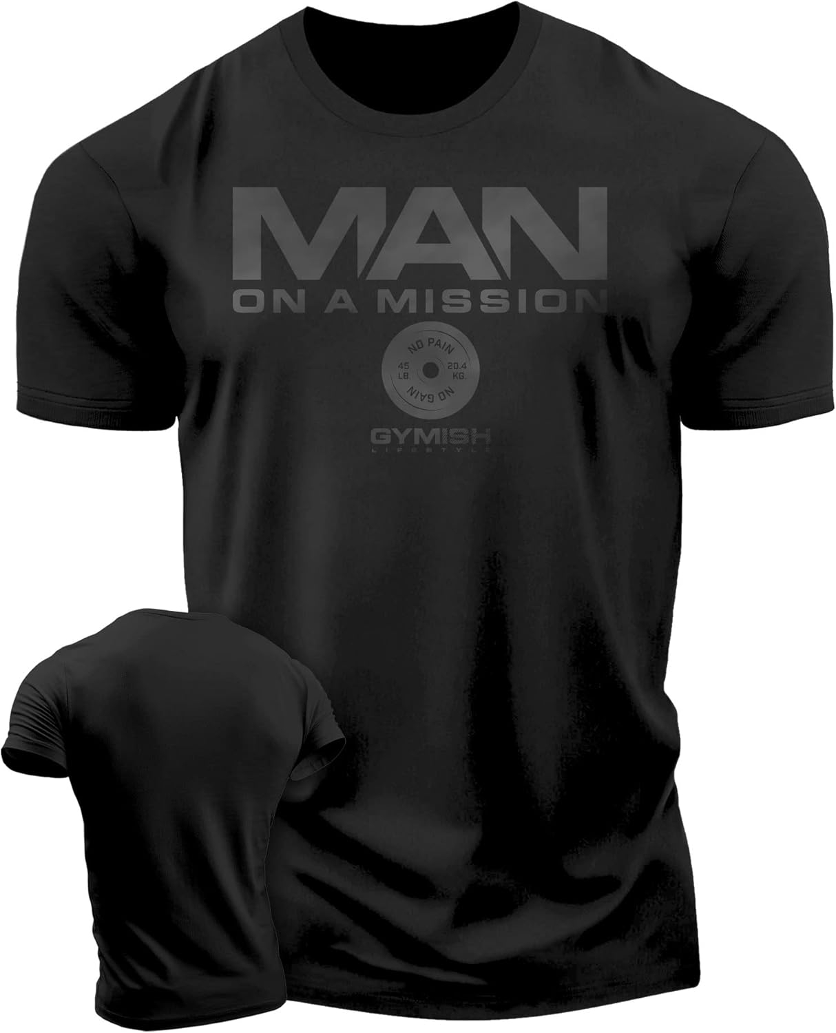 Man on Mission Workout Shirts for Men, Motivational Gym Funny Lifting T-Shirts