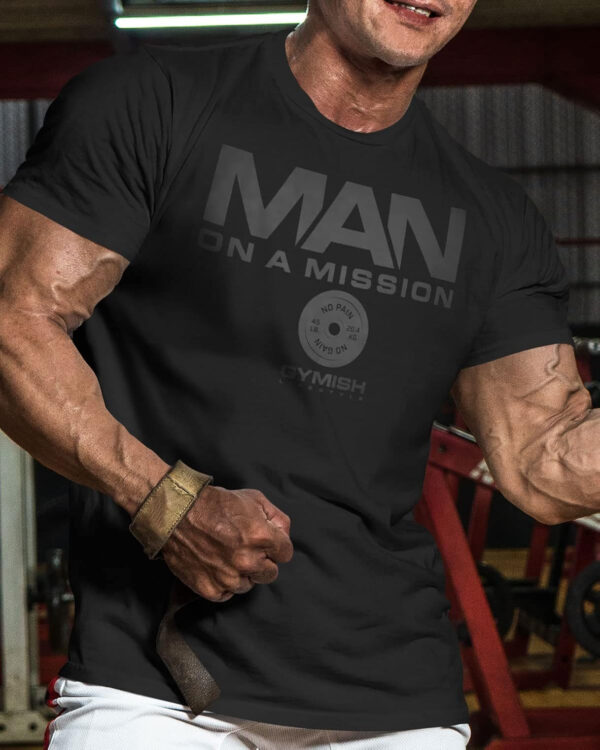 689a13b8e266b13c7594987cbb82b4de5b92160e33bed8e8b6fe7.jpg Man on Mission Workout Shirts for Men, Motivational Gym Funny Lifting T-Shirts