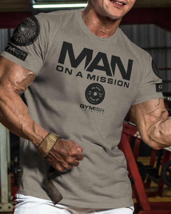 689a13c933cf320f862b69a4e63788e4c472388bbe9a1bfa6d5b3.jpg Man on Mission Workout Shirts for Men, Motivational Gym Funny Lifting T-Shirts