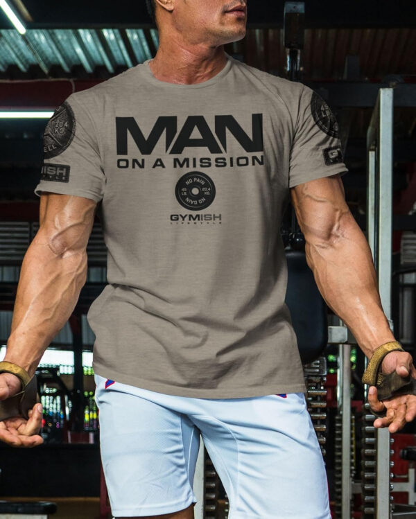 689a13cac6b6db1833dc34d13cdbeba5e3cb7ce059fedc5d18565.jpg Man on Mission Workout Shirts for Men, Motivational Gym Funny Lifting T-Shirts