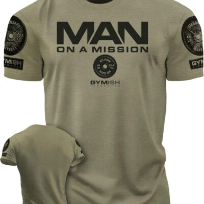 689a13cf21e2854090ad43c951d9451aeae38a4bf6b6a858229b2.jpg Man on Mission Workout Shirts for Men, Motivational Gym Funny Lifting T-Shirts