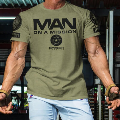 689a13d200fd616c9c596dbe3bf1180c43cd634d638e14be57460.jpg Man on Mission Workout Shirts for Men, Motivational Gym Funny Lifting T-Shirts