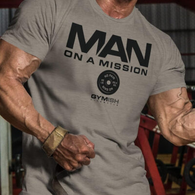 689a13d729355684277f657becdace0163baa7d322bb9a5342c94.jpg Man on Mission Workout Shirts for Men, Motivational Gym Funny Lifting T-Shirts