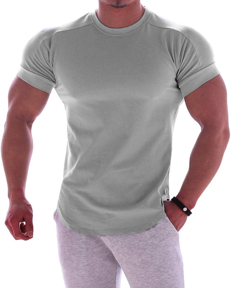 689a144626aaf68b5ea465a203ce1309a7c5d27237897b693aaa5.jpg Mens Muscle Cotton Lightweight Workout Short Sleeve T-Shirts Gym Sweat Tee T24