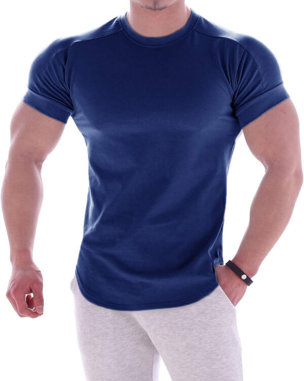 689a144fe02ea77c7b8b4efab0af830a10ed36789d1df65224ab3.jpg Mens Muscle Cotton Lightweight Workout Short Sleeve T-Shirts Gym Sweat Tee T24