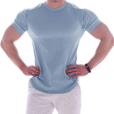 689a146126be3c98a71a3b6ec997ebde5466667fe5aa4e8191c11.jpg Mens Muscle Cotton Lightweight Workout Short Sleeve T-Shirts Gym Sweat Tee T24