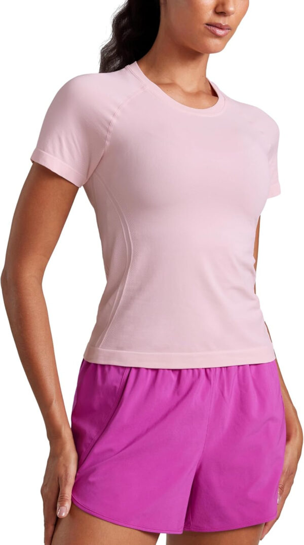 689a18dd7c206bc073aae69d6b163231299e4b013b6536d3d9f2e.jpg CRZ YOGA Seamless Short Sleeve Shirts for Women Breathable Running Workout Tops Athletic Gym Yoga Basic T-Shirts