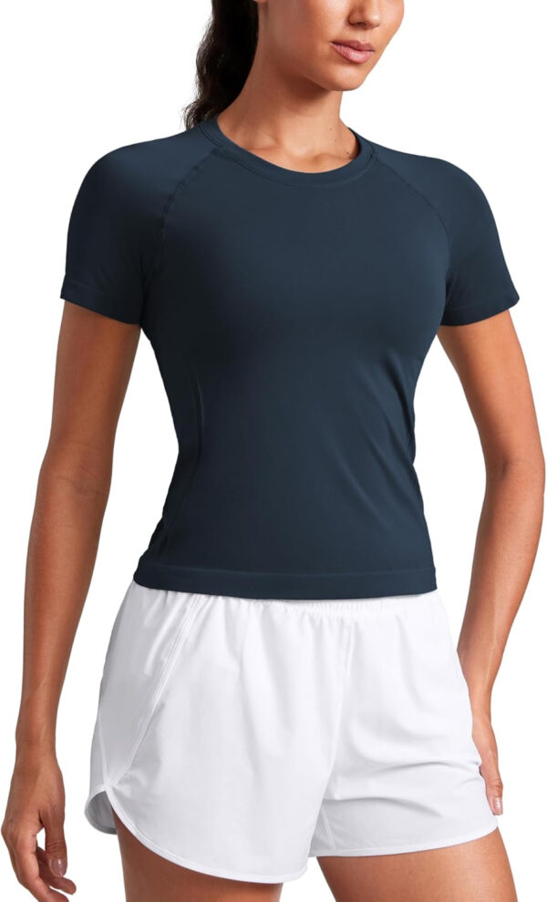 689a18eaa202ba1dec785316c4950b85505db6bf4ed29441aa44b.jpg CRZ YOGA Seamless Short Sleeve Shirts for Women Breathable Running Workout Tops Athletic Gym Yoga Basic T-Shirts