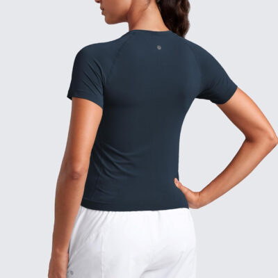 689a18ec7c8e331fe57614e994961b7be2c501f7cfb4f5ed8565b.jpg CRZ YOGA Seamless Short Sleeve Shirts for Women Breathable Running Workout Tops Athletic Gym Yoga Basic T-Shirts