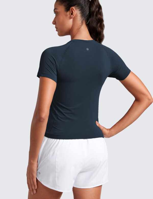 689a18ec7c8e331fe57614e994961b7be2c501f7cfb4f5ed8565b.jpg CRZ YOGA Seamless Short Sleeve Shirts for Women Breathable Running Workout Tops Athletic Gym Yoga Basic T-Shirts