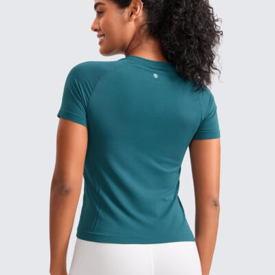 689a18f1bb8e20dcd581befc5283cb8bb6710cf9ba513f1635bd4.jpg CRZ YOGA Seamless Short Sleeve Shirts for Women Breathable Running Workout Tops Athletic Gym Yoga Basic T-Shirts