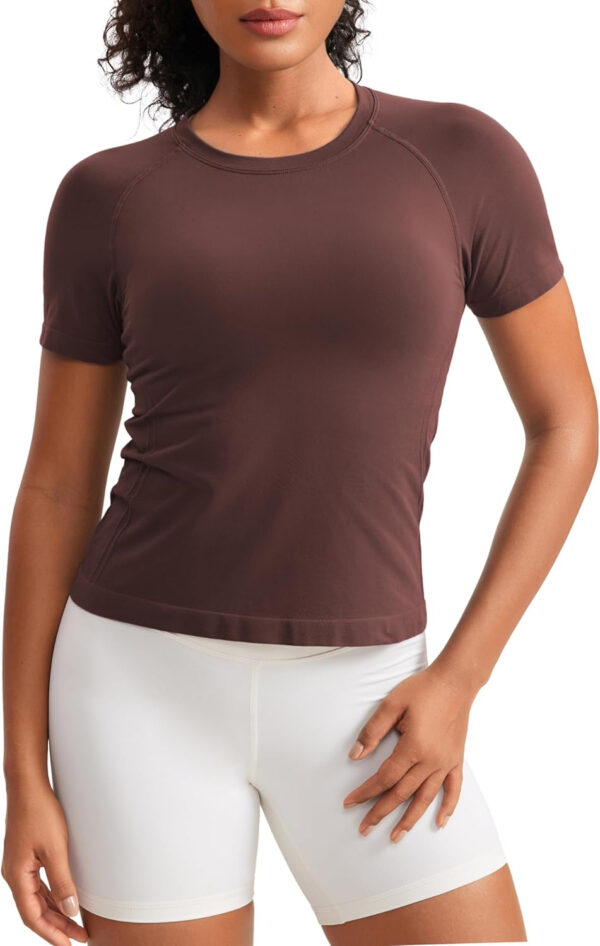 689a18fb83b38ef3252a7d812fe3bd5241c9f0576de6cac83bbbc.jpg CRZ YOGA Seamless Short Sleeve Shirts for Women Breathable Running Workout Tops Athletic Gym Yoga Basic T-Shirts